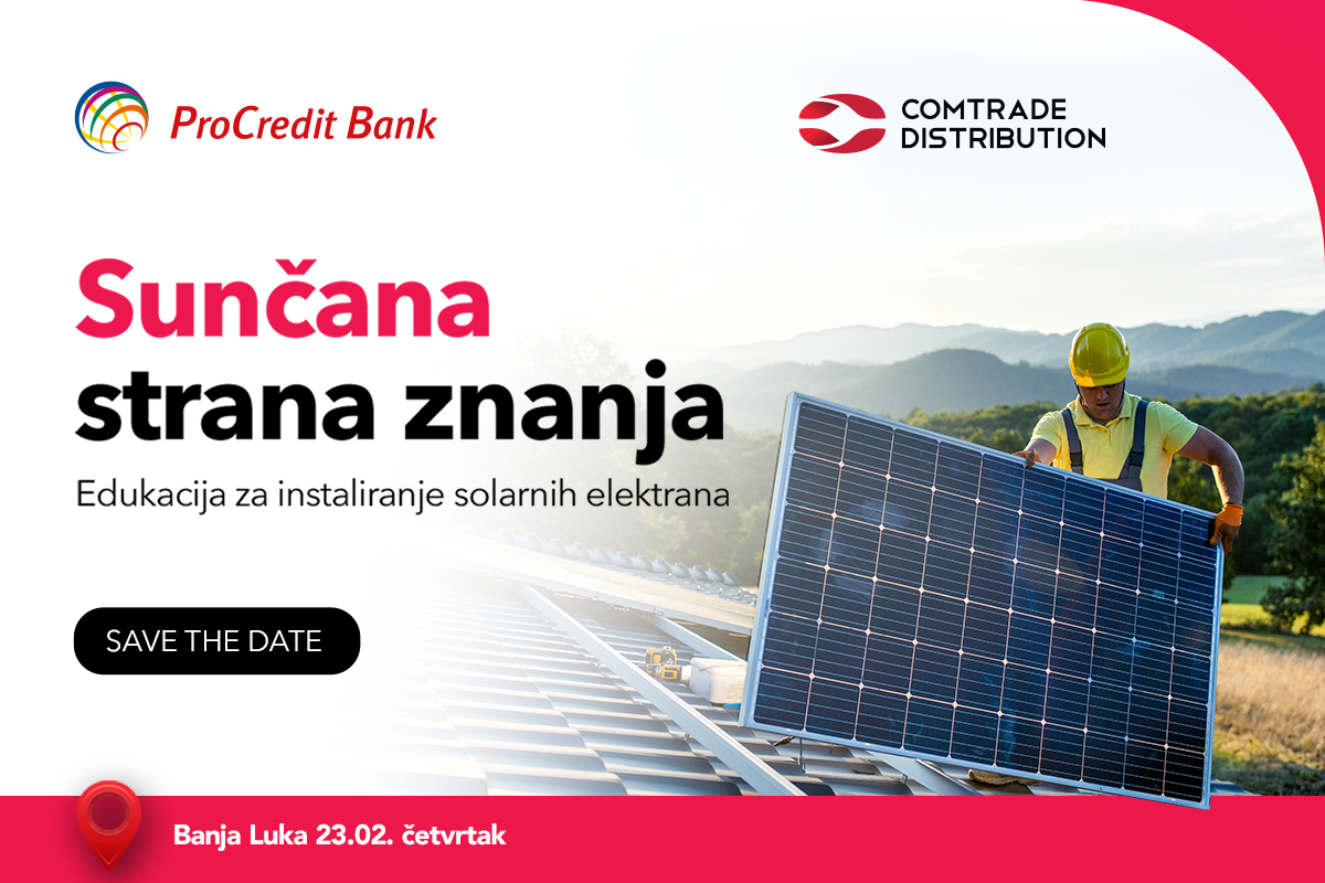 ProCredit i Comtrade organizuju besplatne edukacije o solarnim elektranama